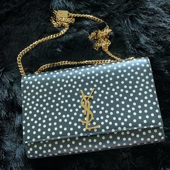 YSL Kate monogram polka dot black/cream shoulder bag ✨ final price ✨ 🎉HP🎉 - Picture 3 of 15